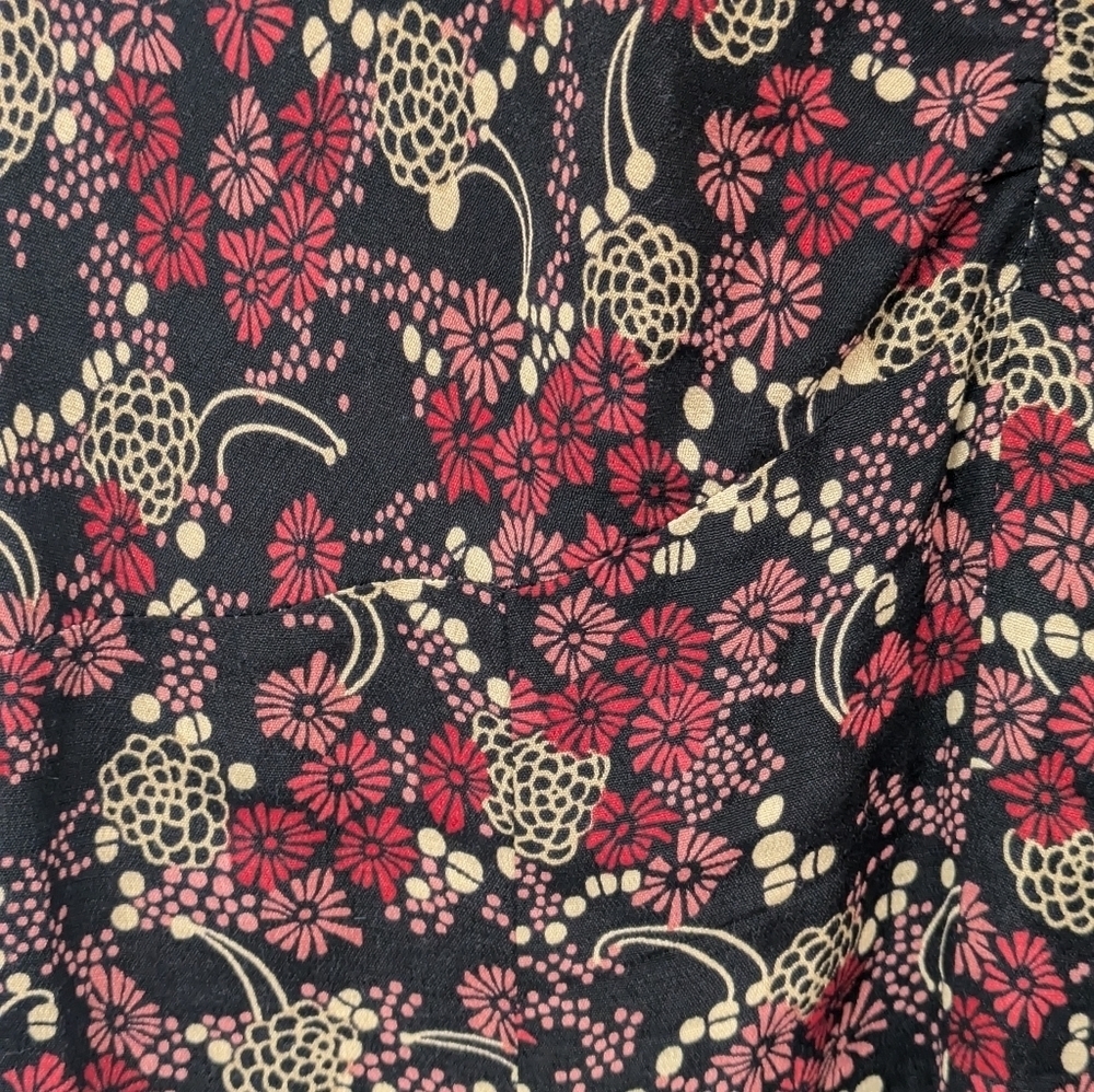 Loft Floral Starburst 90s Mom Flare Midi Dress sz 4 - Picture 9 of 10
